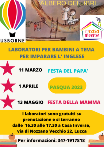 Locandina laboratori bambini a Casa Inverse