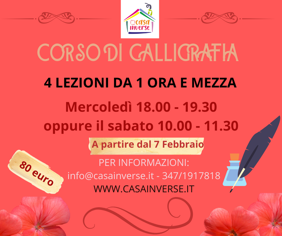 Corso di Calligrafia Lucca, a cura di Casa Inverse